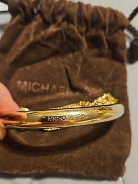 Michael Kors Gold-Tone Logo Bangle Bracelet